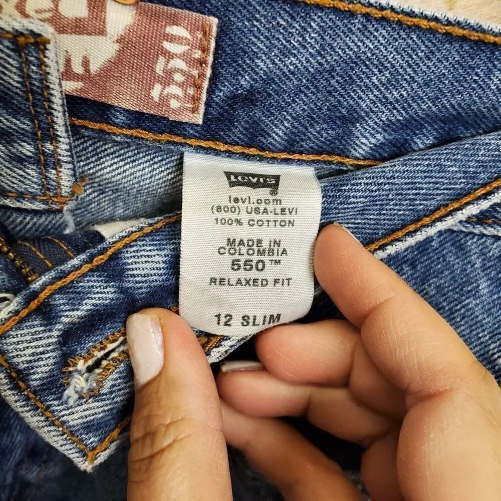 Levi's slim distressed cutoffs blue - Picture 6 of 6